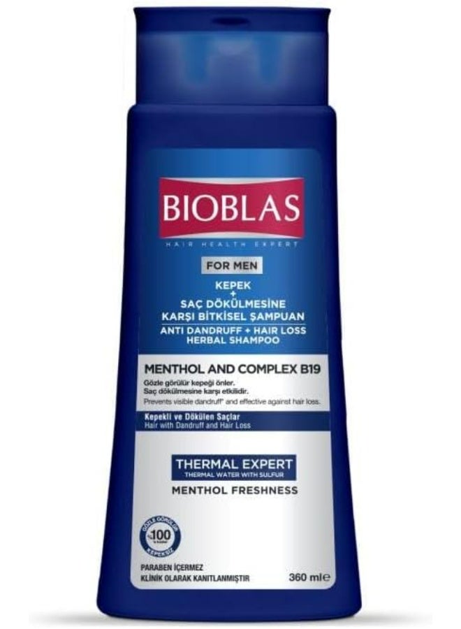 BIOBLAS Thermal Expert Men Shampoo for Anti-Dandruff & Hair Loss Care, Deep Cleansing Formula for Scalp and Hair, Daily Men’s Shampoo, 360ml - Image 1
